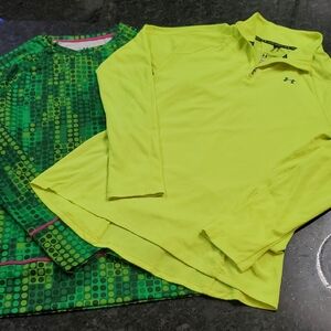 Under Armour NeonYellow and Green LongSleeve Tees Yellow-HeatGear Green-ColdGear